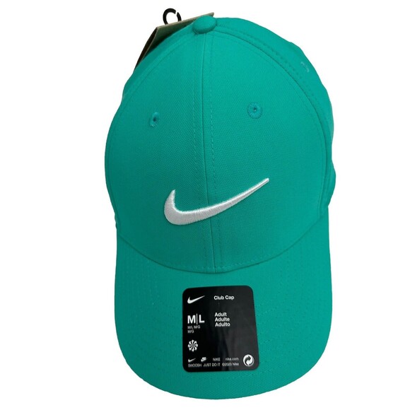 Nike‎ Hat Unisex Adjustable Dri FIT Club Cap Structured Swoosh Jade Green White - Picture 5 of 11
